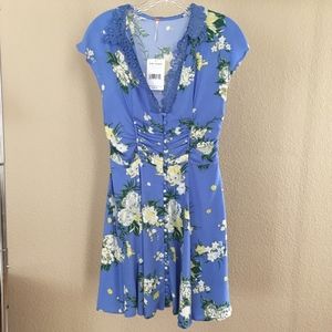 Free People Dress Blue Floral Size 0 NWT